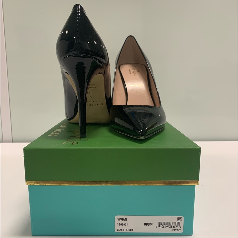 Kate Spade Vivian black patent leather heels